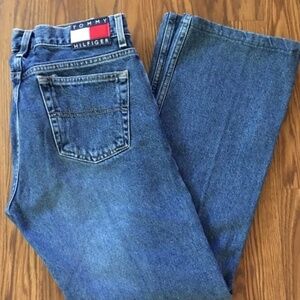 Vtg Tommy Hilfiger Denim Jeans Sz 9 Spell Out Flag